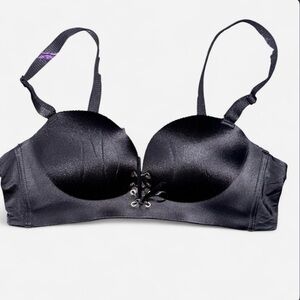 Elegant Black Lace-Up Bra
